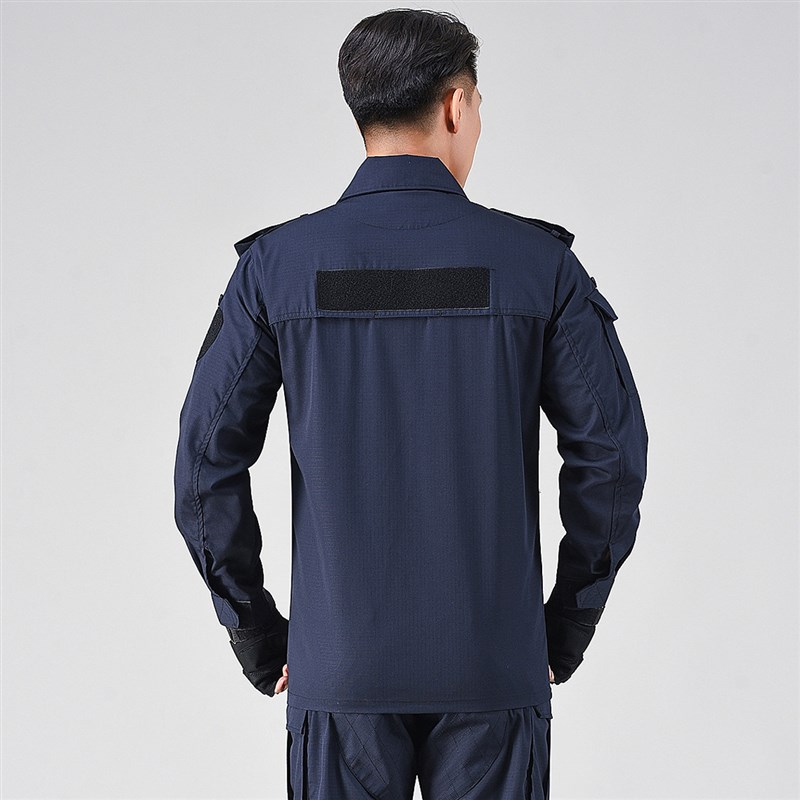 正品公战训网格藏蓝战训服夏长袖保安春秋外套作训黑色工作服褂子
