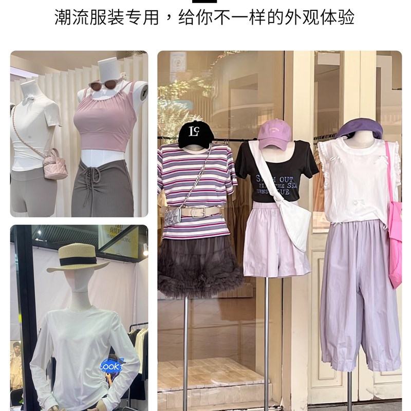 韩版平肩模特展示架女装半身衣服橱窗假人服装店专用人形带头道具