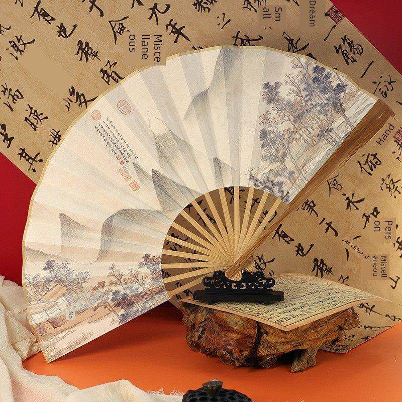新款10寸中国风男扇古扇折扇新款中国风折扇大扇舞