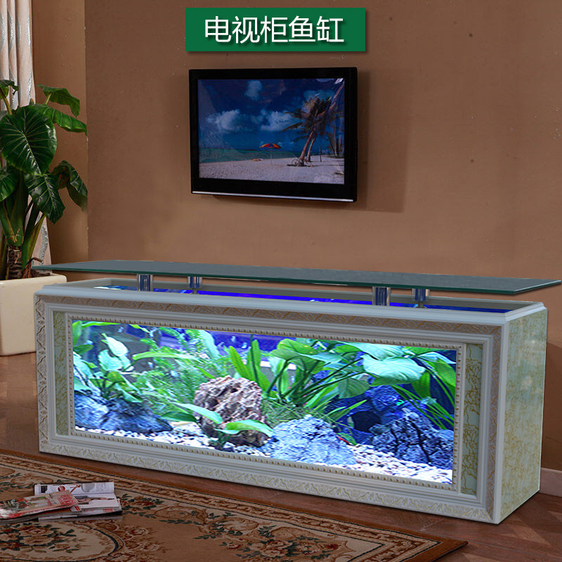 欧式电视柜鱼缸水族箱生态免换水落地玻璃鱼缸吧台家用客厅茶几