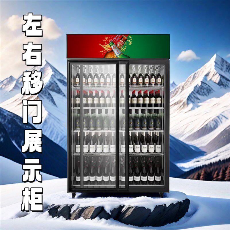 双门移门三门立式展示柜冰柜商用拉门左右移门玻璃门冷藏饮料柜