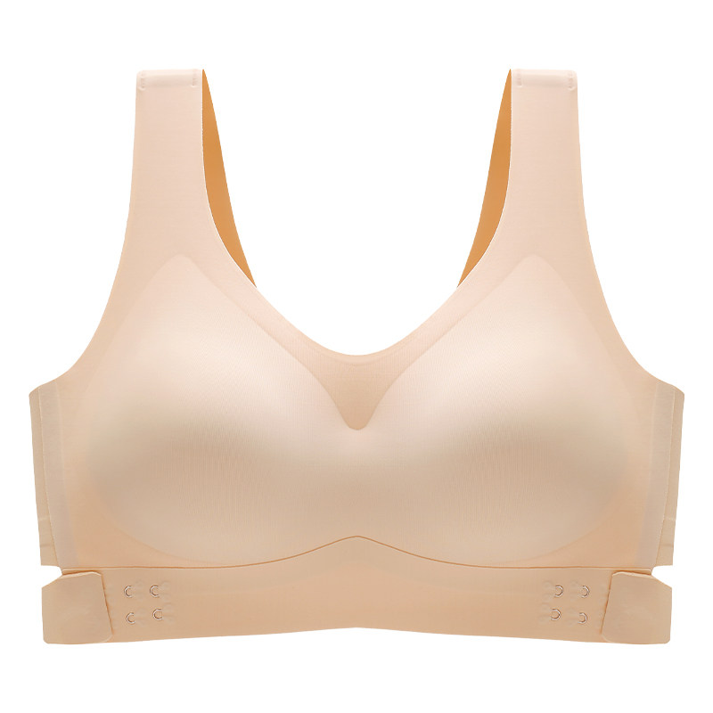 茶多酚无痕乳胶内衣女小胸聚拢防下垂无钢圈交叉侧扣运动美背文胸
