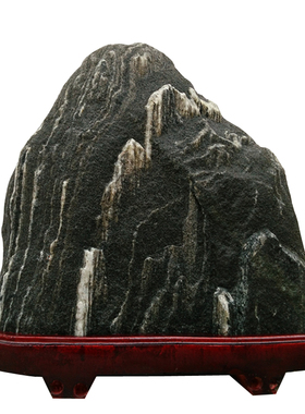 泰山石敢当原石天然靠山石室内外镇宅落地石头摆件奇石实木底座大