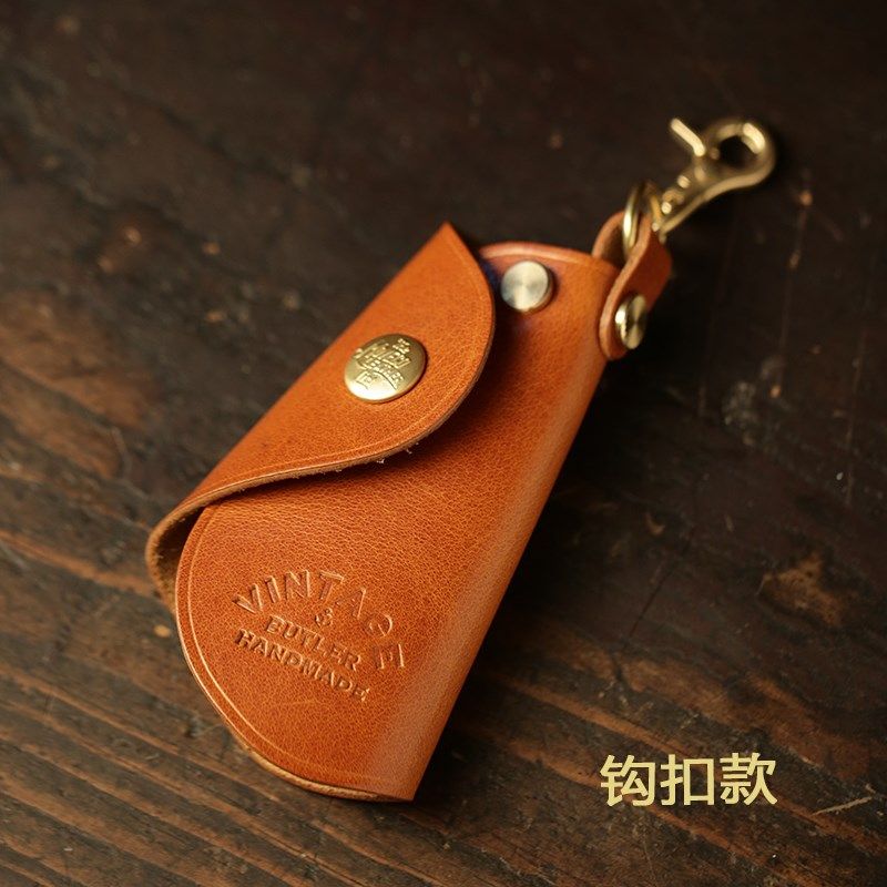 真头层牛皮手工汽车钥匙包套通用男款女士家用门迷你小包高端级感