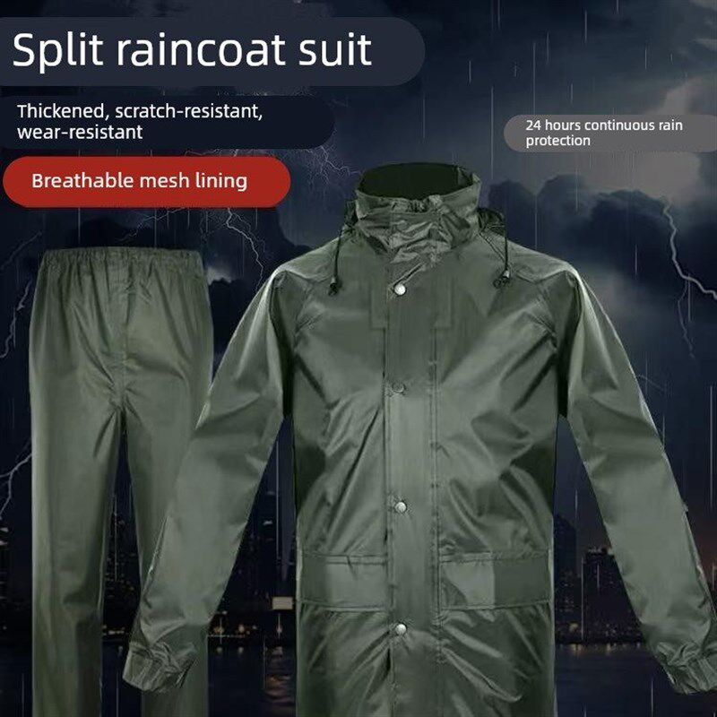 制式雨衣雨裤户外军迷分体雨衣套装正品执勤加厚劳保防刮骑手雨披