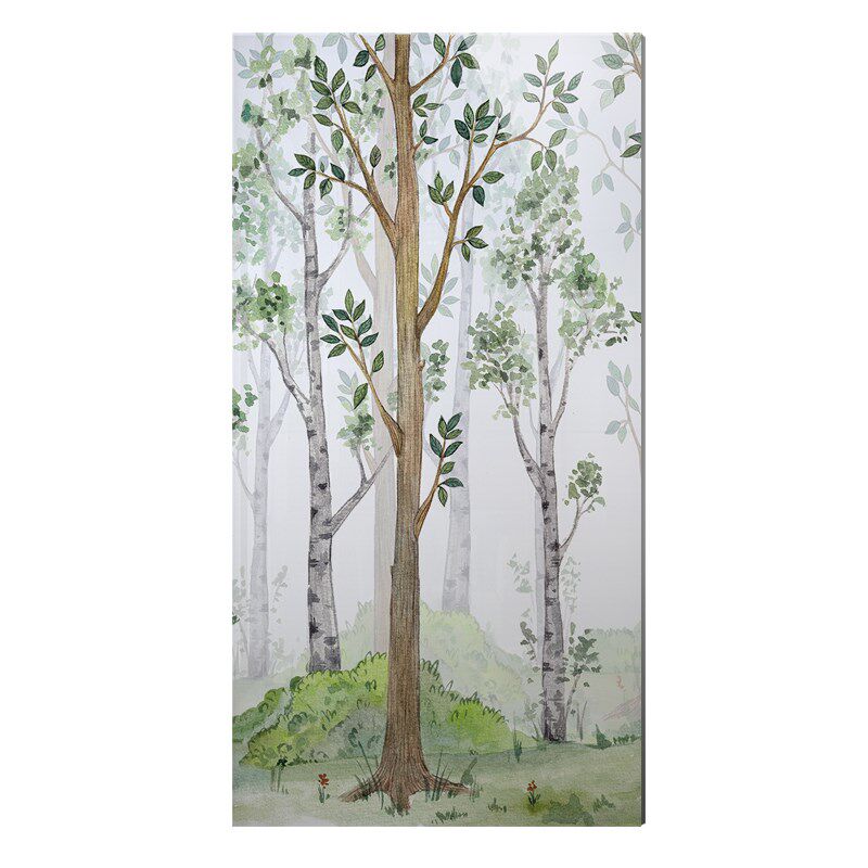 客厅玄关瓷砖壁画走廊过道艺术树沙发背景墙全瓷岩板卧室墙面植物