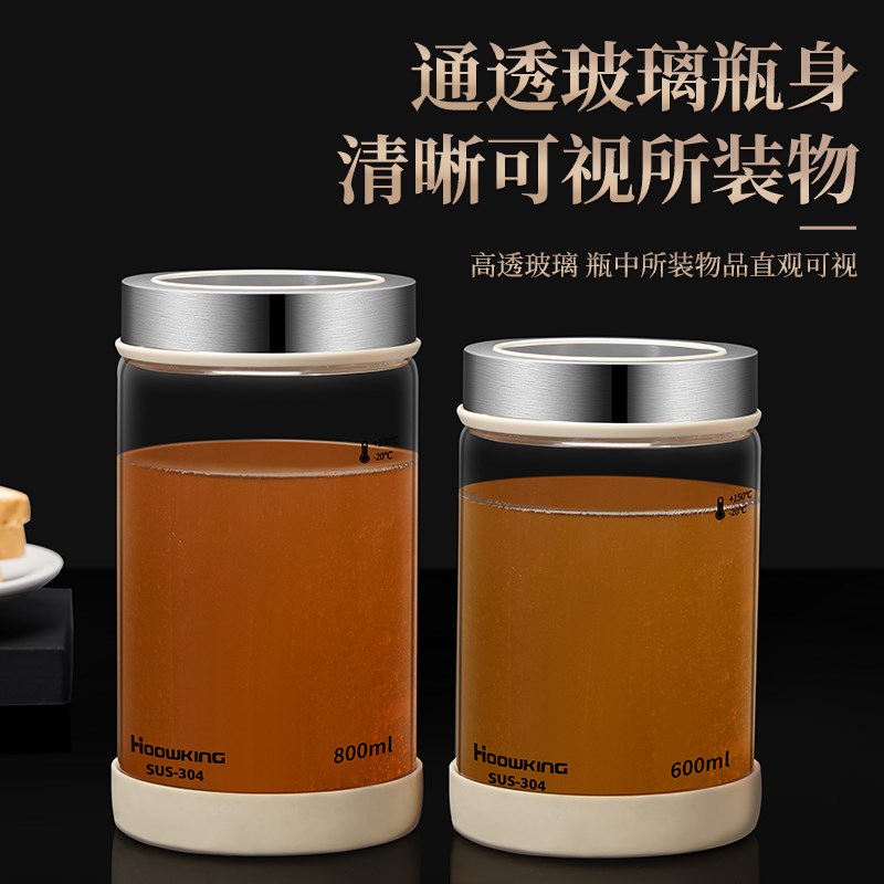 蜂蜜密封罐玻璃瓶空瓶食品级带盖罐头果酱分装储存罐装蜂蜜专用瓶