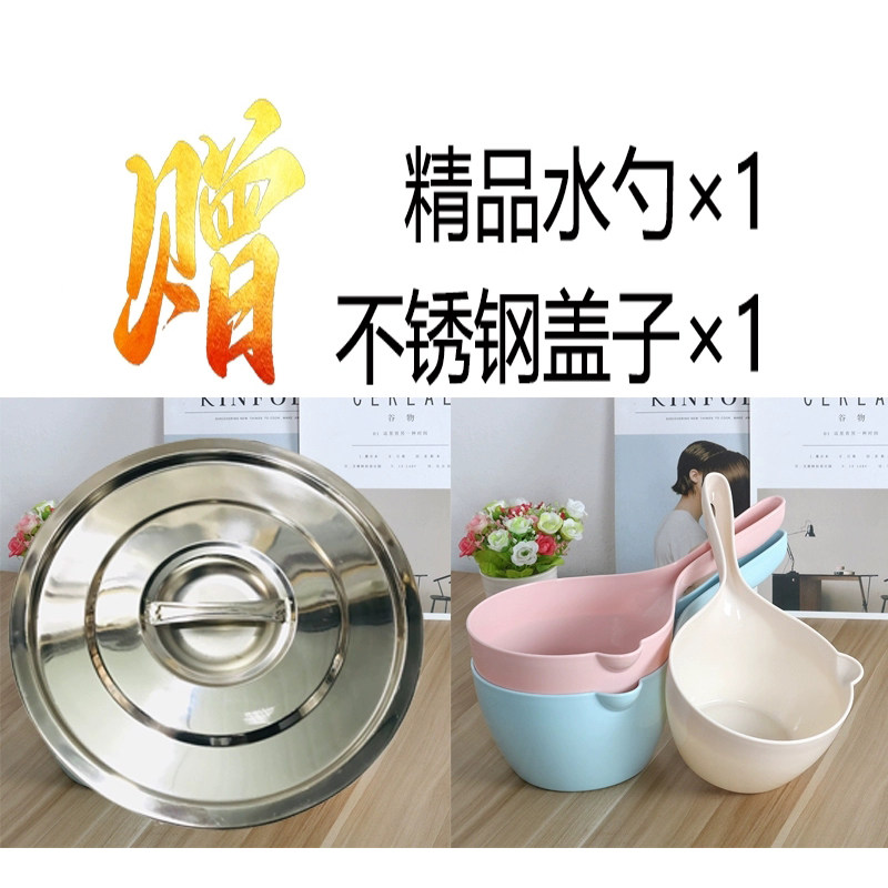 食品级304不锈钢水桶 家用加厚大容量高身带盖手提式不锈钢储水桶