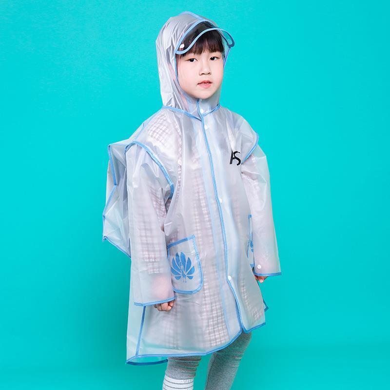 儿童雨衣带书包位女小学生男童雨披套装幼儿园宝宝上学雨衣