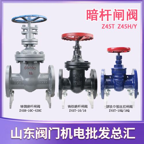 暗杆闸阀Z45T-16 Z45H-10C16C球铁铸铁铸钢闸板法兰阀门DN50 100