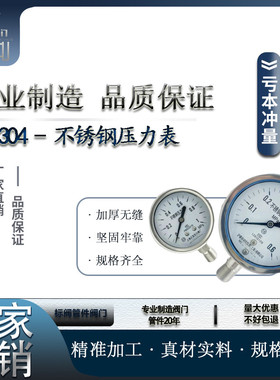 304全不锈钢压力表Y60BF防腐防锈Y100BF水压表气压表高温表蒸汽表