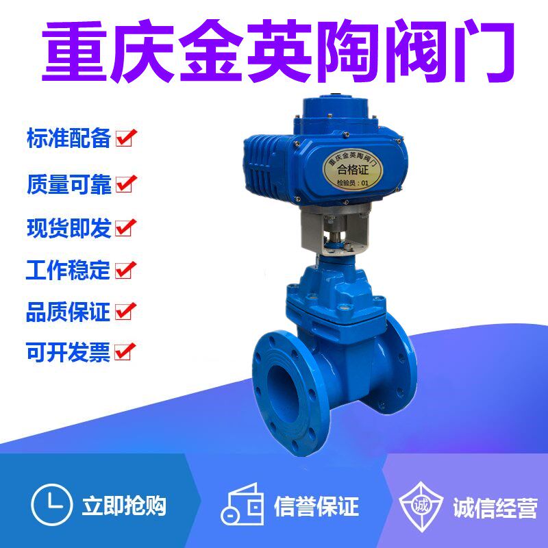 金英陶Z945X-10/16Q铸铁法兰软密封暗杆电动闸阀弹性座远程开关