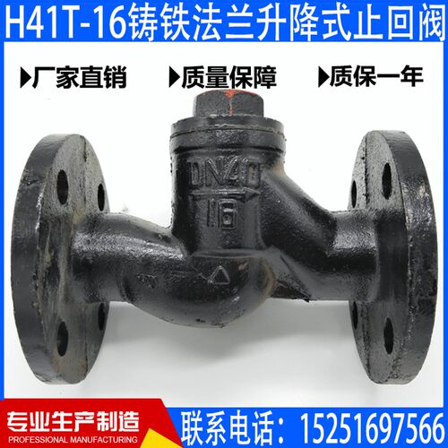H41T-16铸铁法兰升降式止回阀国标铸铁止回阀DN25 50 65 80 100
