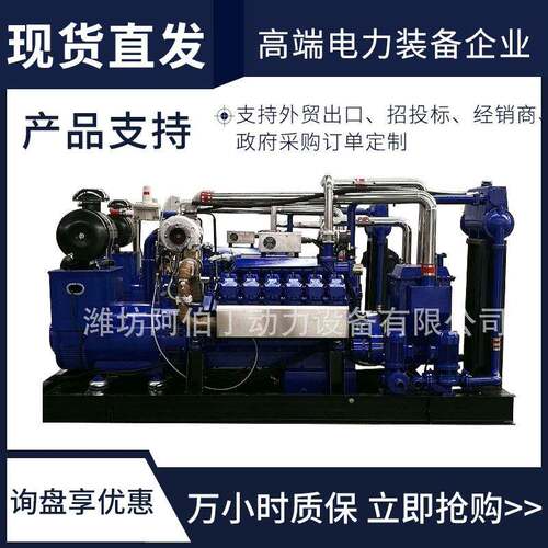 潍k坊沼气发电机50kw天然气发电机组5000w大型燃发电机气现阿伯丁