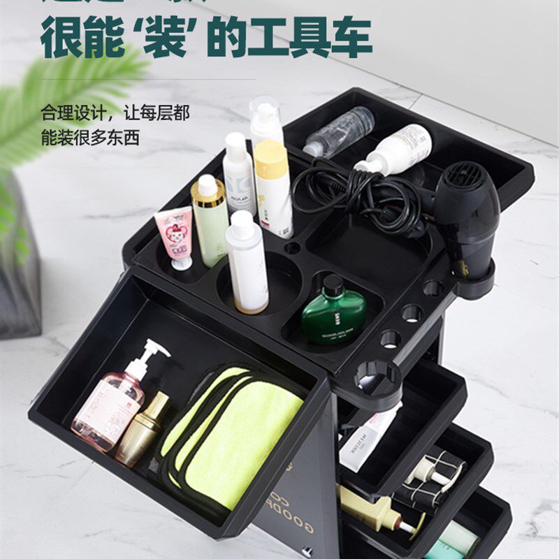 美发车发廊手推车杠车复古包邮美容小推车理发店烫染工具车轻奢