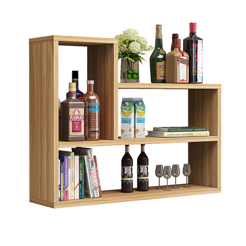 实木墙上置物架壁挂吊柜墙壁柜储物柜隔板卧室创意格子书架免打孔