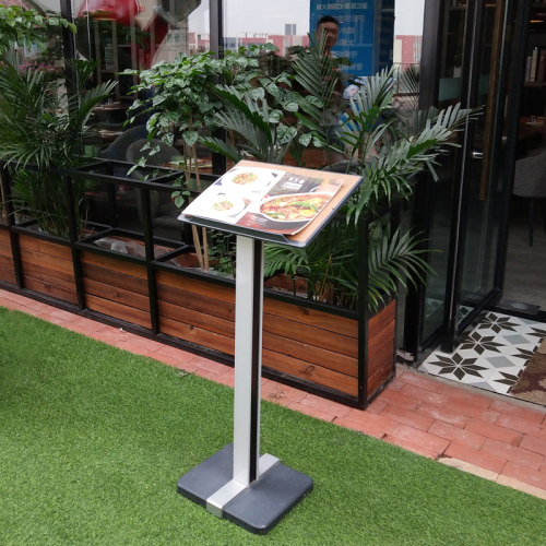 酒店门口菜单展示架菜谱架翻页资料展台售楼部立式文件合同公示架