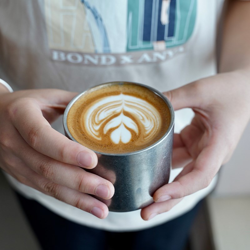 复古双层不锈钢冰美式咖啡杯冷萃便携外带防烫杯简约工业风高颜值