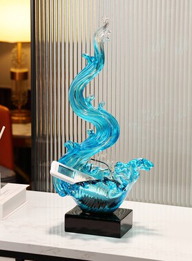 新中式风生水起客厅玄关办公室高端桌面摆件装饰乔迁新居礼品