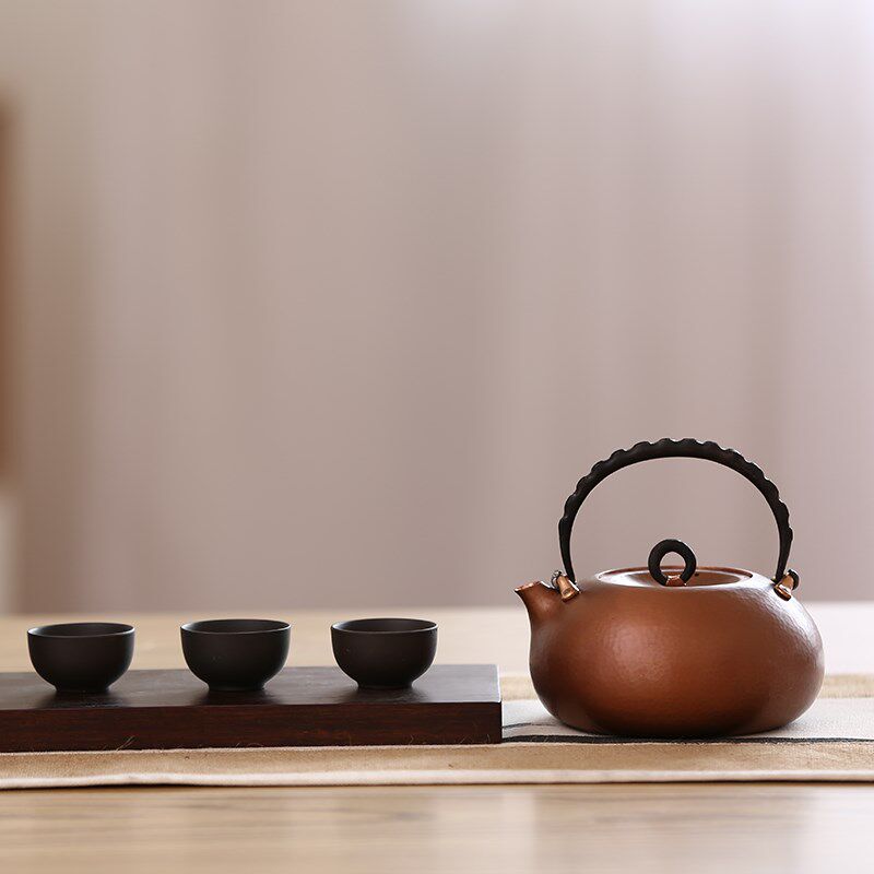 0.5L纯手工北村静香小容量纯铜烧水壶紫铜煮茶壶茶道高端茶具