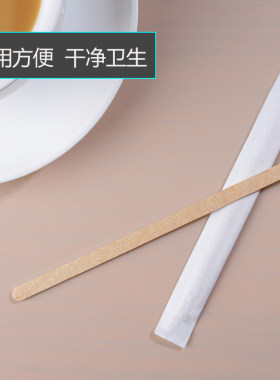 咖啡搅拌棒一次性木质饮品饮料奶粉蜂蜜搅拌加长柄独立包装500只