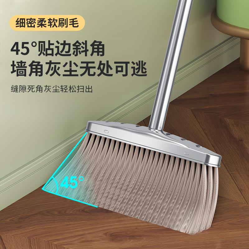 不锈钢扫把簸箕套装商用扫地笤帚不沾头发神器大号撮箕垃圾铲单个