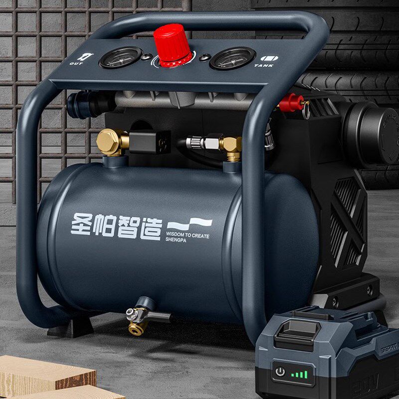 圣帕锂电空压机无油静音气泵迷你小型220v工业级木工专用安装汽泵