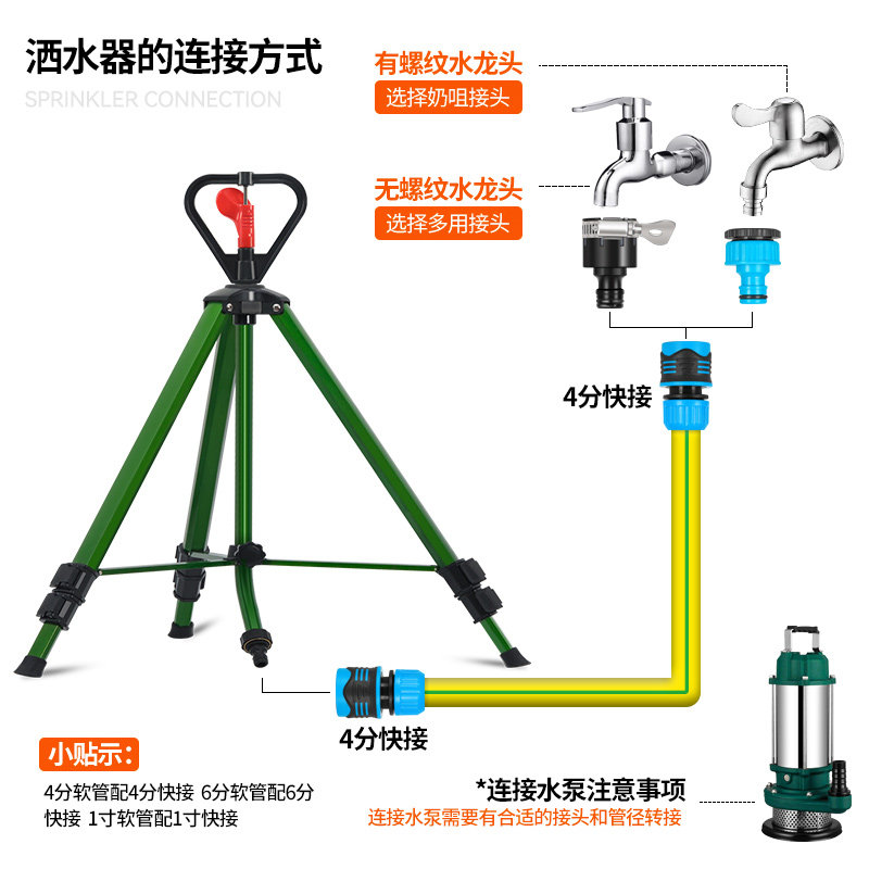 自动喷灌喷头浇水神器农用浇地草坪洒水器菜地草地洒水喷头旋转
