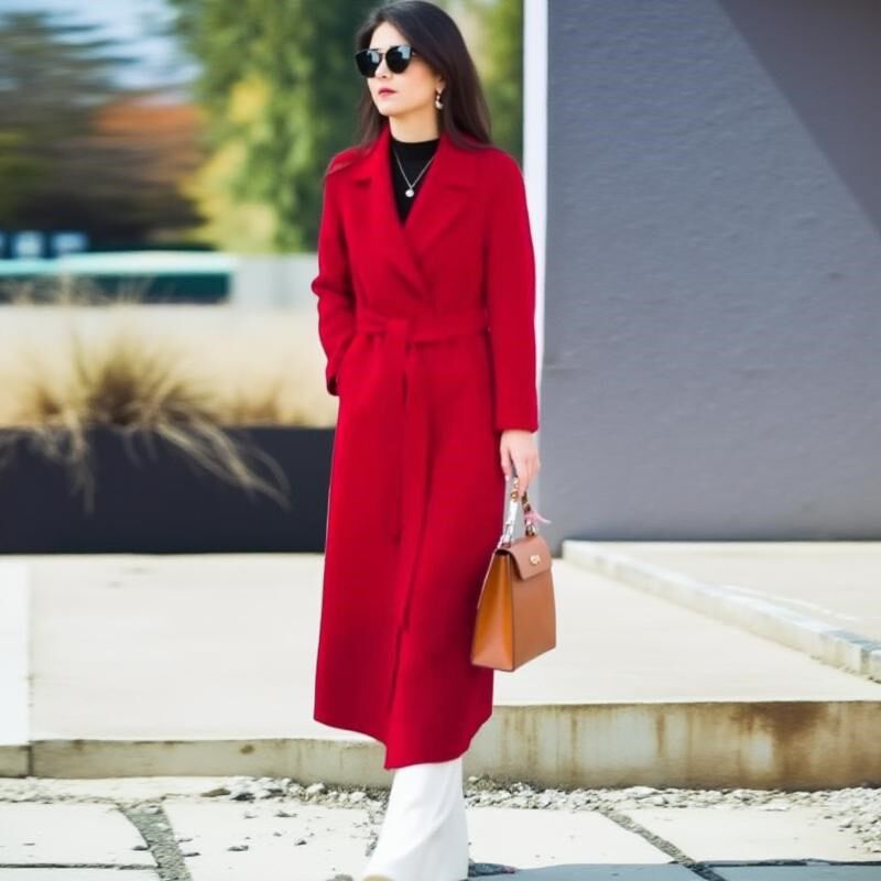 2025秋冬新款双面羊毛大衣女士高级感气质修身中长款西装毛呢外套