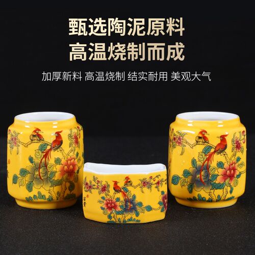 陶瓷画眉鸟食罐八角杯水缸鸟盒槽鸟用水碗食碗包邮八哥鹩哥鸟食杯