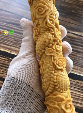 文玩实心竹雕刻盘龙柱花椒木龙行天下竹雕手把件盘玩配饰来料加工