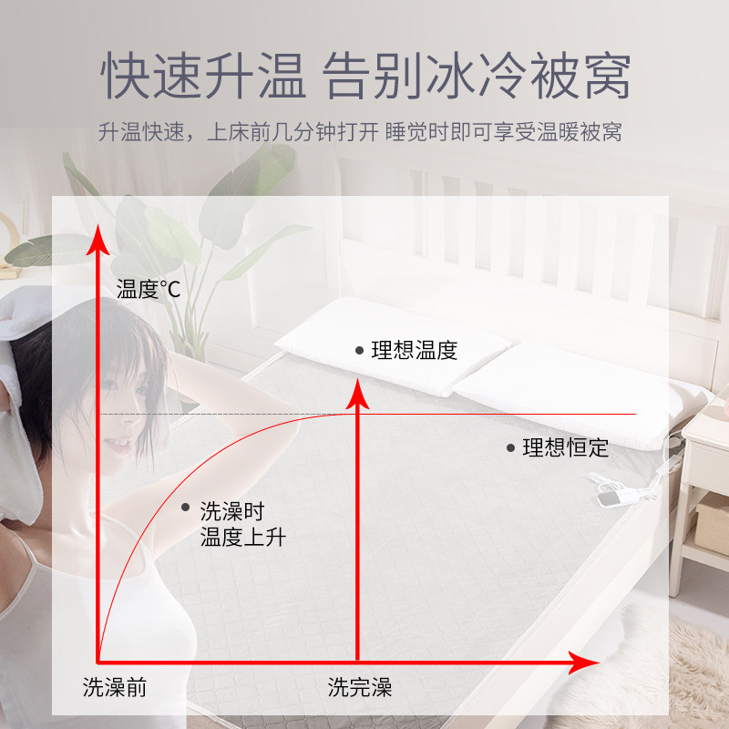 水暖毯电热毯单人双人双控调温智能安全电褥子防水热毯电褥子电热