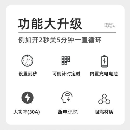 大功率无限循环开关定时器220V风机水帘水泵全自动间隙循环控制器