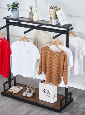 铁艺服装店展示架落地式中岛架正挂衣服架子男女童装店中间挂衣架