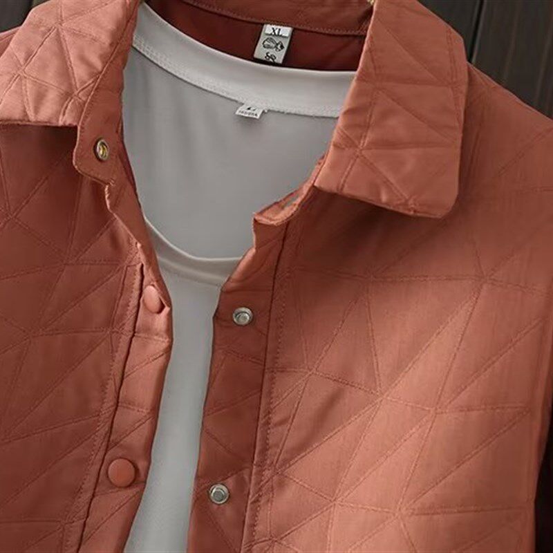 加肥加大码春秋装新款夹棉轻薄棉衣中老年妈妈翻领遮肚子女装外套