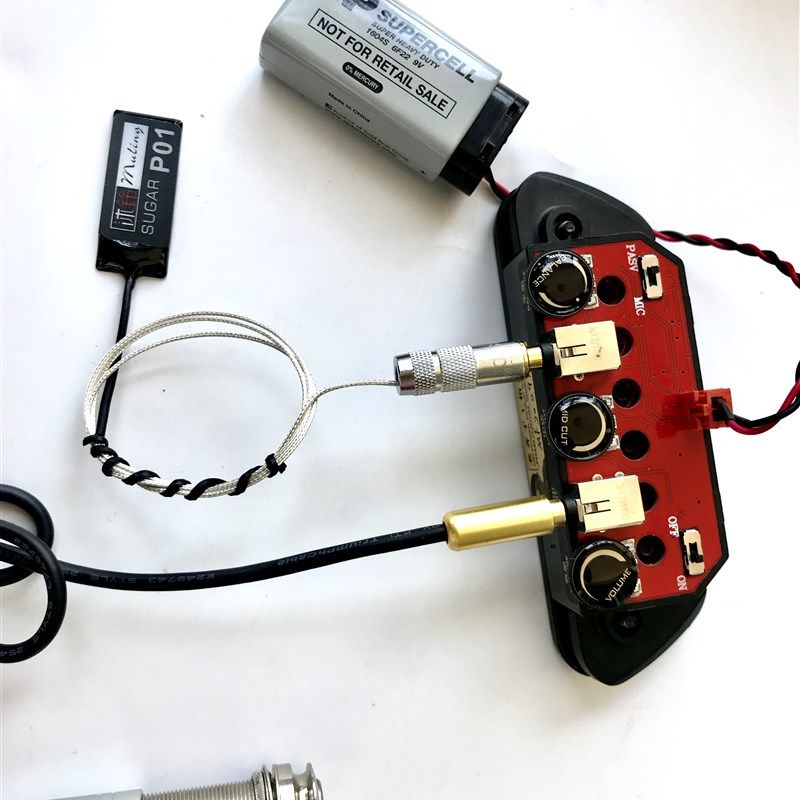 沐铃P01-3.5木吉他拾音器贴片拾音器配老齐二代三代舒特勒拾音器
