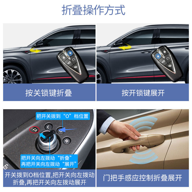 长安cs75plus逸动cs55欧尚X5X7后视镜电动折叠cs35自动折耳改装