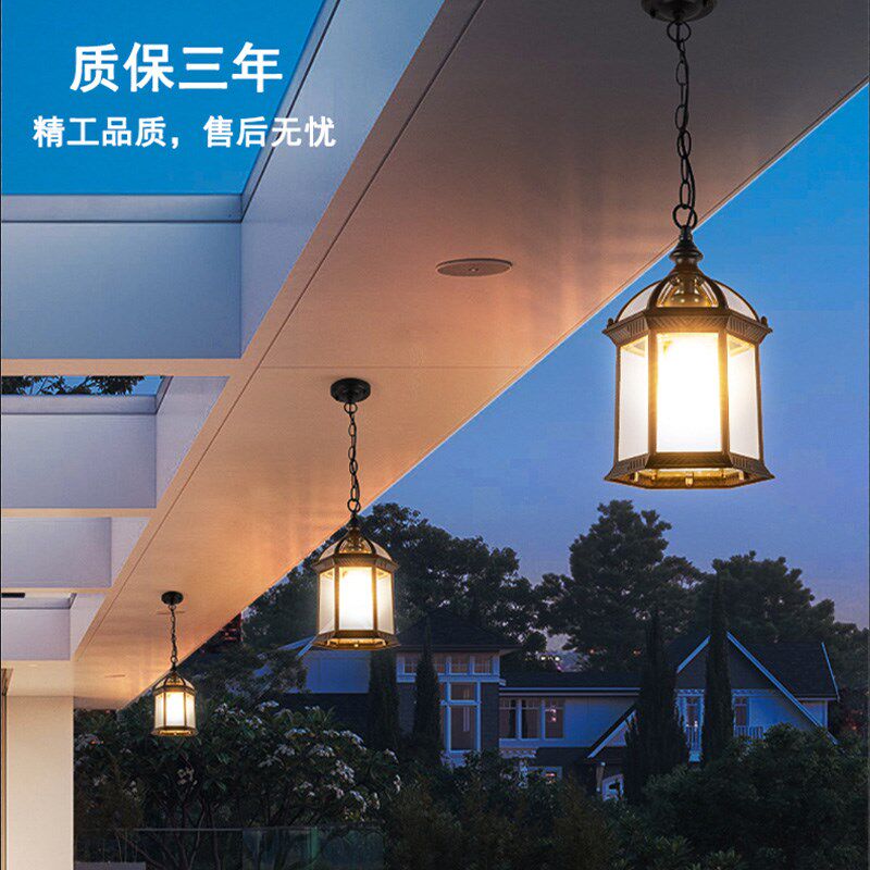 蒸客户外防水吊灯别墅欧式复古柱头灯庭院美式景观灯壁灯过道灯