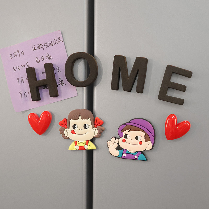 创意摆件时钟学生儿童闹钟磁铁冰箱贴一套个性卡通可爱贴纸磁石贴