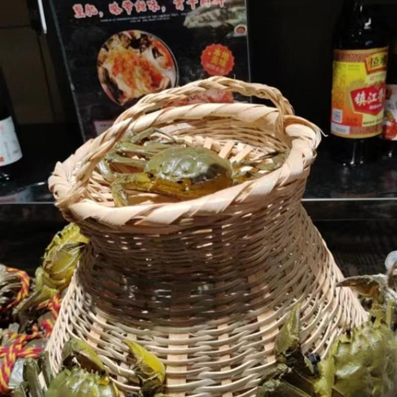竹编鱼篓捕鱼抓虾工具鱼笼黄鳝笼户外钓鱼篓儿童拍照道具饭店装饰