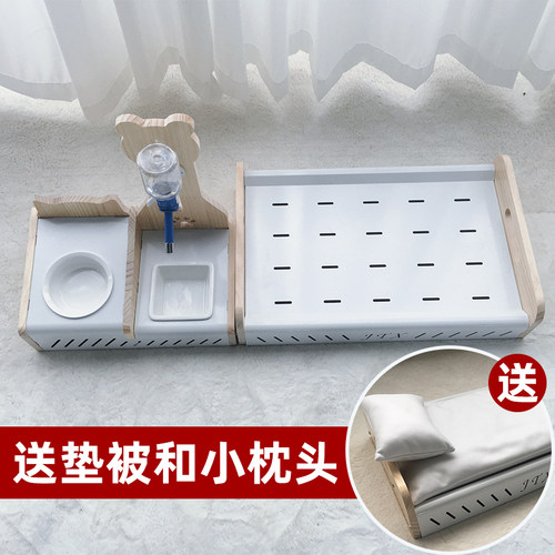 宠物实木床钢架狗床猫床四季通用简易离地行军床中小型犬泰迪狗狗