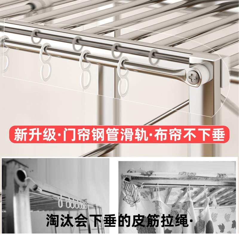 简易衣柜不锈钢布衣柜钢架加粗加固结实耐用家用卧室收纳防尘衣橱