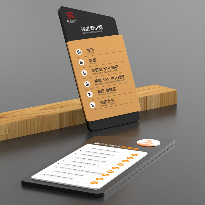 高档亚克力门牌楼层索引牌公司办公室写字楼酒店指示牌电梯导视牌