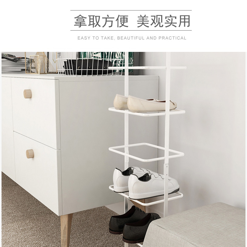 鞋架子家用经济型简易北欧铁艺鞋架宿舍小型窄小多层进门口置物架