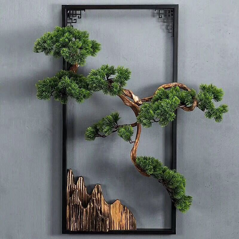 仿真迎客松大型仿真松树假树悬挂式量身定制仿真梅花树