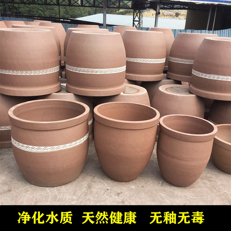 老式陶缸陶瓷家用米桶土陶无釉储水缸养鱼睡莲荷花缸腌菜发酵酱缸