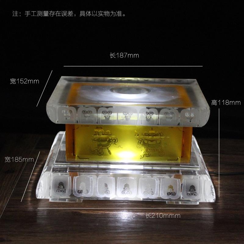 琉璃水晶金刚底座蓝色LED发光灯佛前佛堂供奉佛像工字底佛台佛具