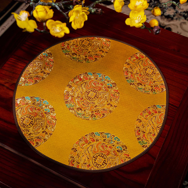 新中式餐布垫隔热桌餐垫中国风花瓶垫子防滑布艺长条杯垫烟灰缸垫