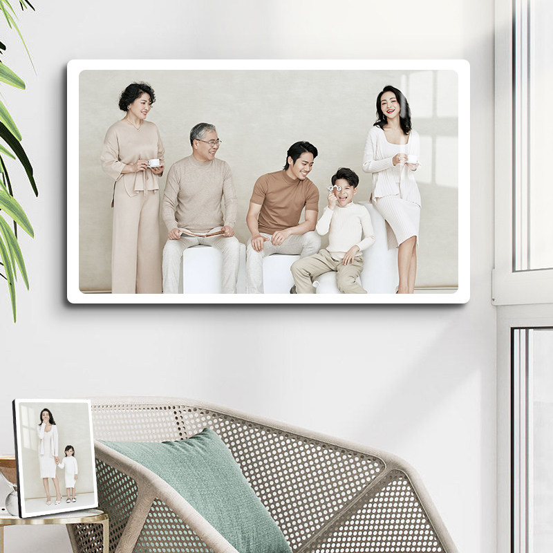 全家福洗照片做成相框相片放大制作摆台挂墙大韩水晶来图冲印定制