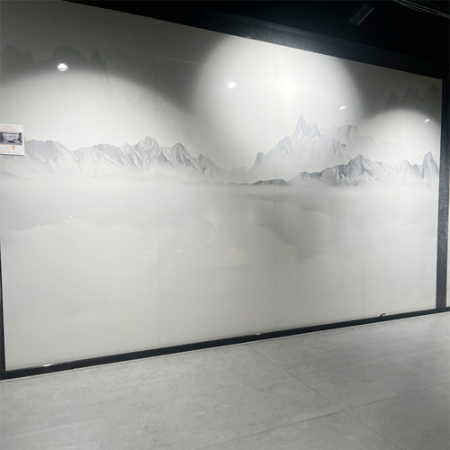 800x2600岩板板材电视背景墙轻奢客厅现代简约2023新款影视墙中式
